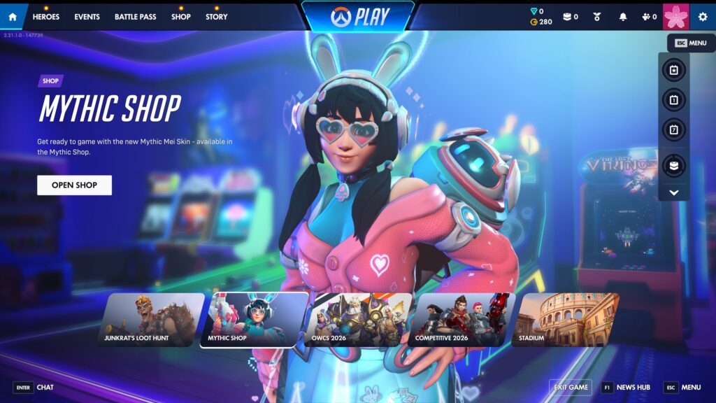 OWメニュー画面